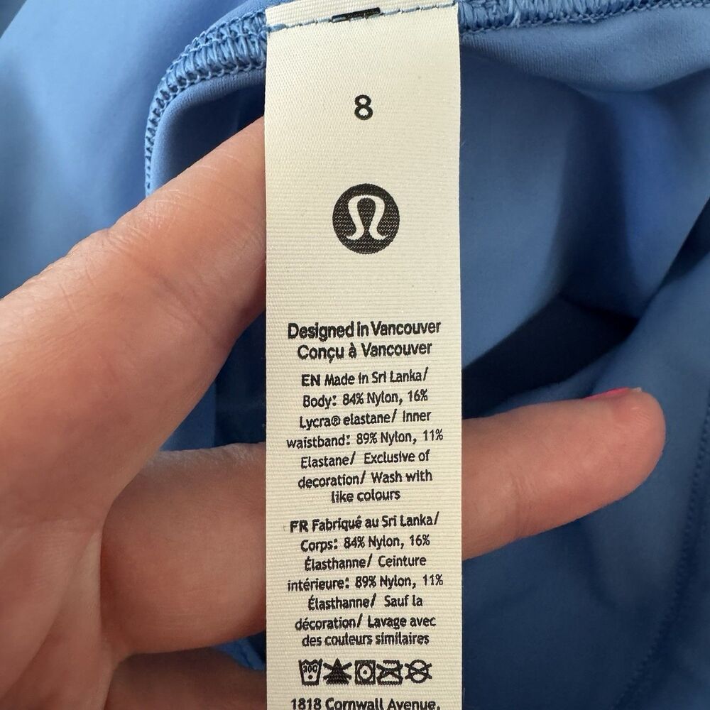 Lululemon Fast And Free High Rise Shorts Women’s 8 Pool Party Blue 6” Pocket NWT - Picture 10 of 16